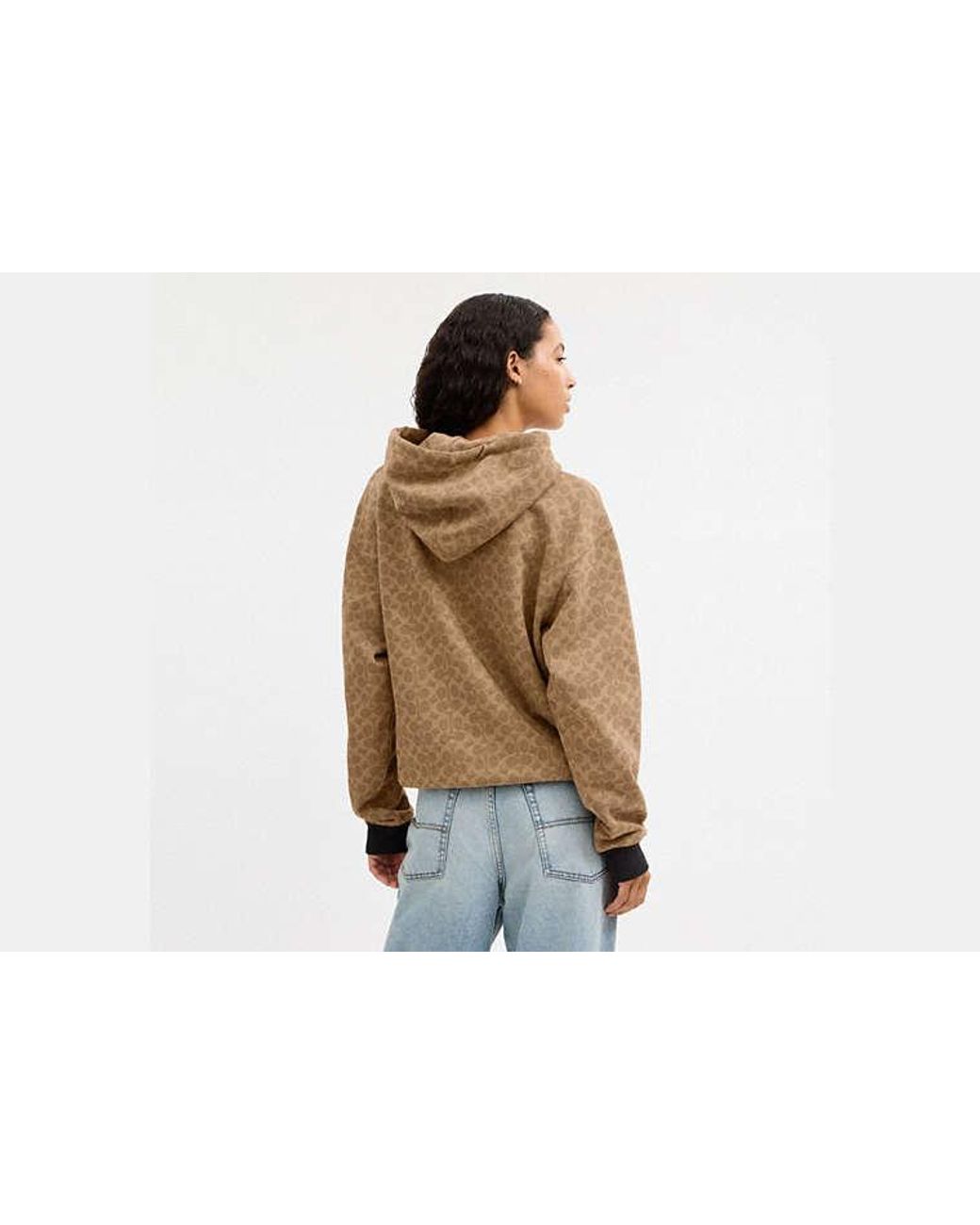 COACH Natural All Over Signature Zip Hoodie