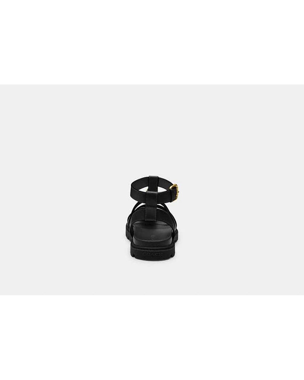 COACH Black Sculpted C Fisherman Sandal