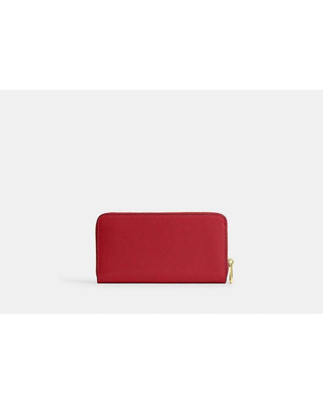 COACH Red Long Zip Around Wallet