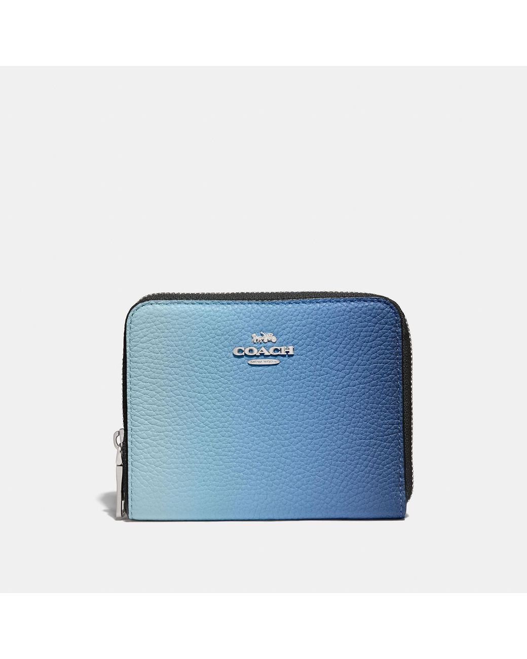 COACH Small Zip Around Wallet With Ombre in Blue | Lyst