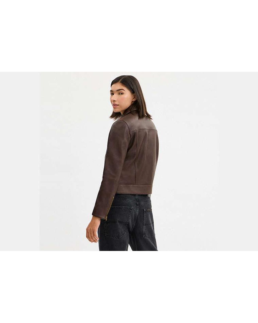 COACH Black Lederjacke Für Frauen
