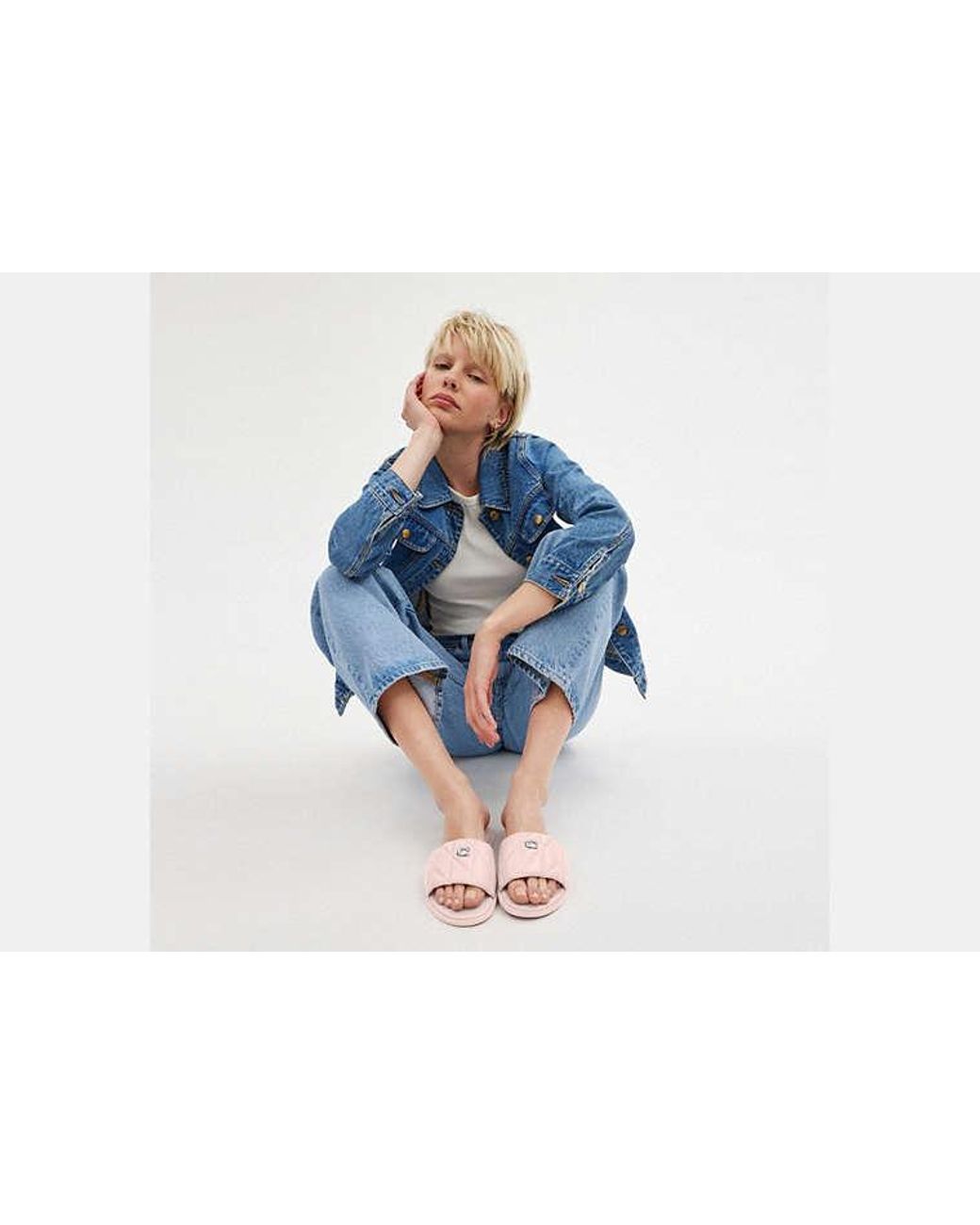 COACH Black Holly Sandal With Quilting