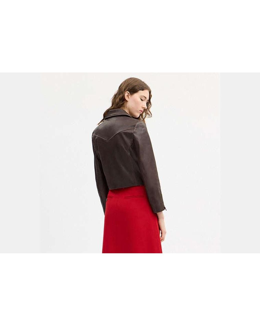 COACH Black Shrunken Leather Jacket