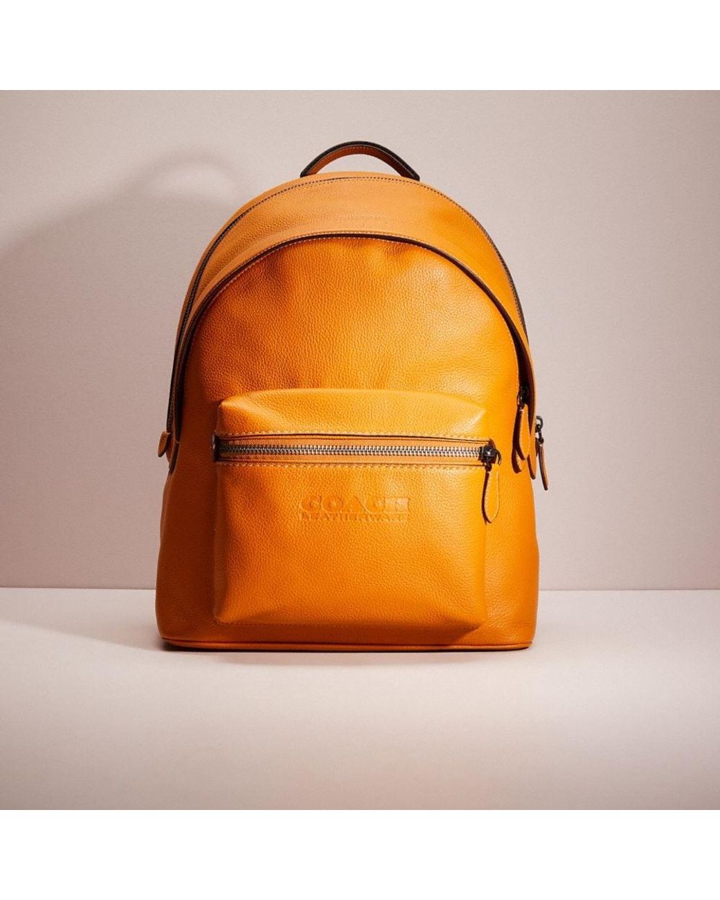 COACH Restored Charter Backpack in Black Copper/Butterscotch (Orange ...