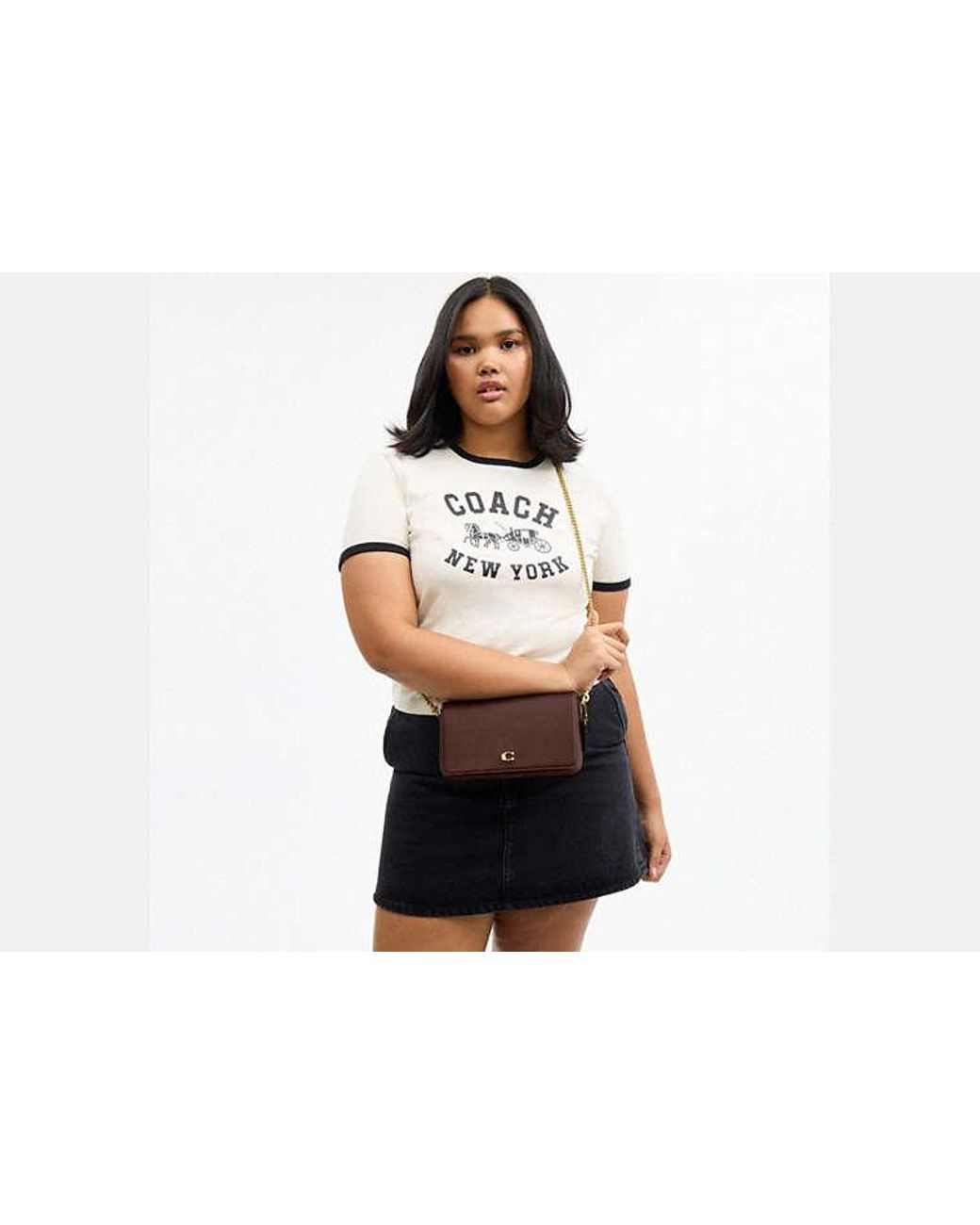 COACH Black Mila Crossbody Bag With Signature Canvas