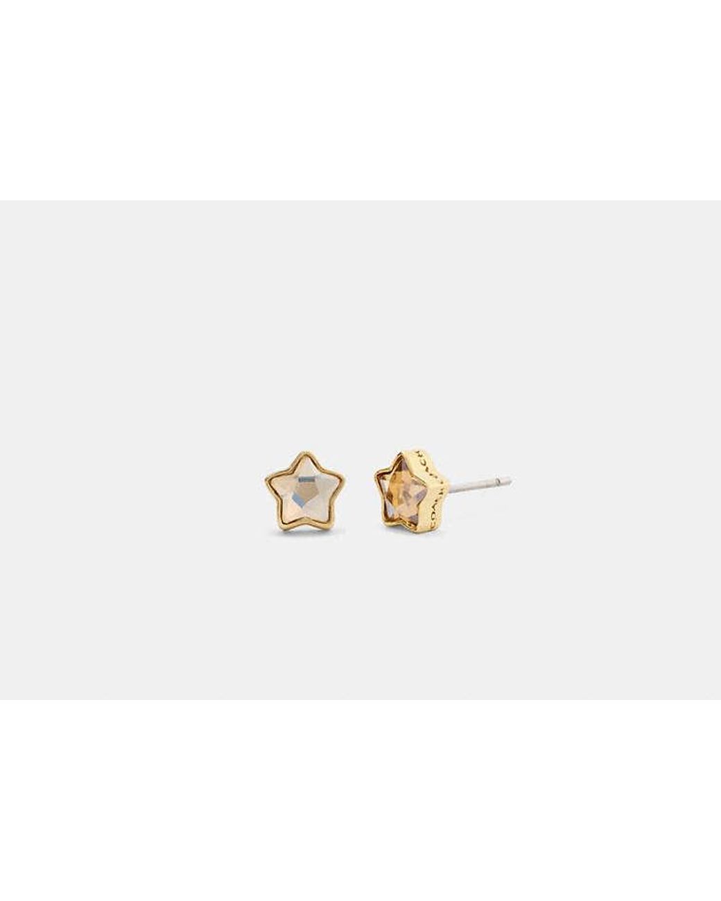 COACH Black Signature Star Stud Earrings
