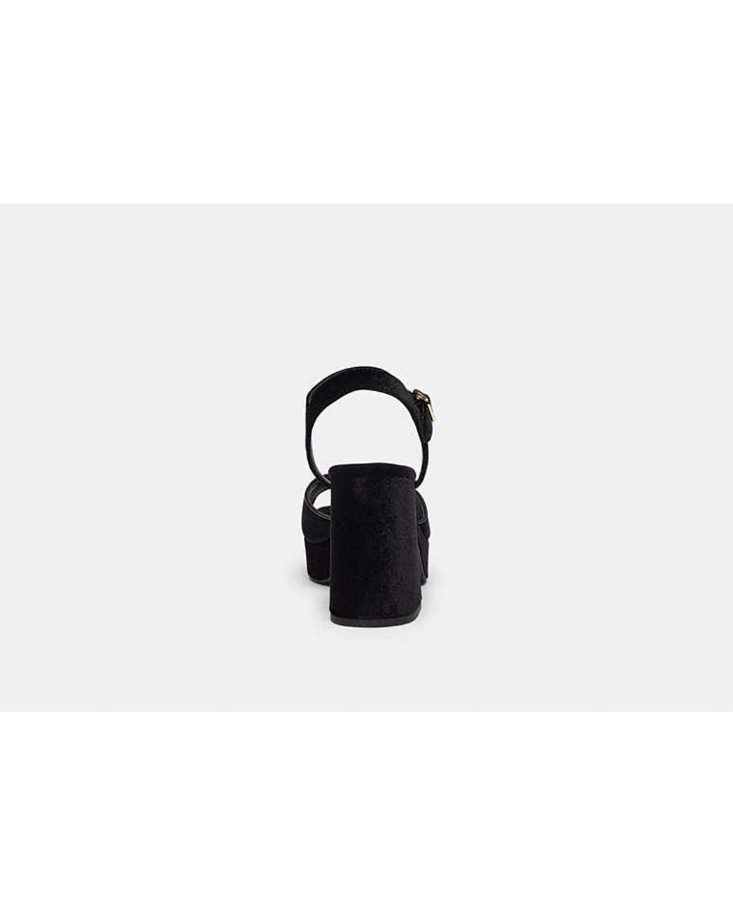 COACH Black Block Heel Sandal