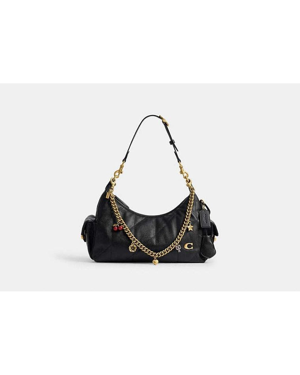 COACH Black Pocket Juliet Bag 30 With Quilting And Charms