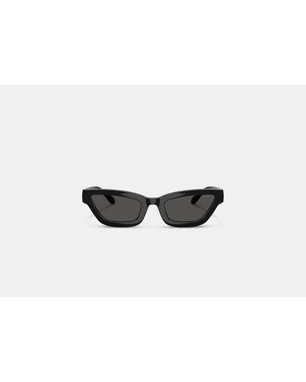 COACH Black Quilted Narrow Cat Eye Sunglasses