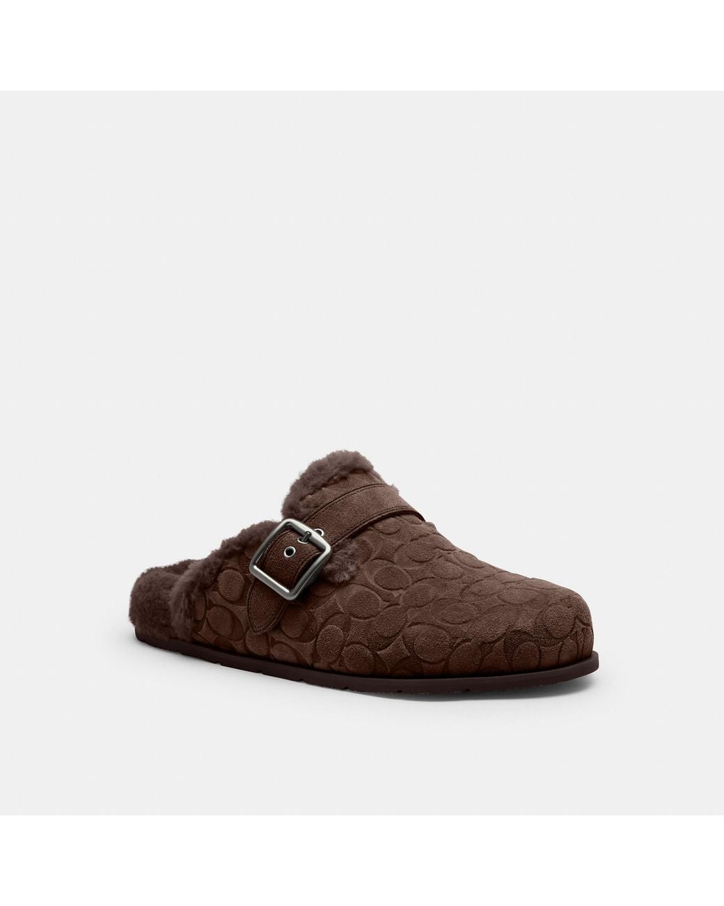 COACH Brown Buckle Clog for men