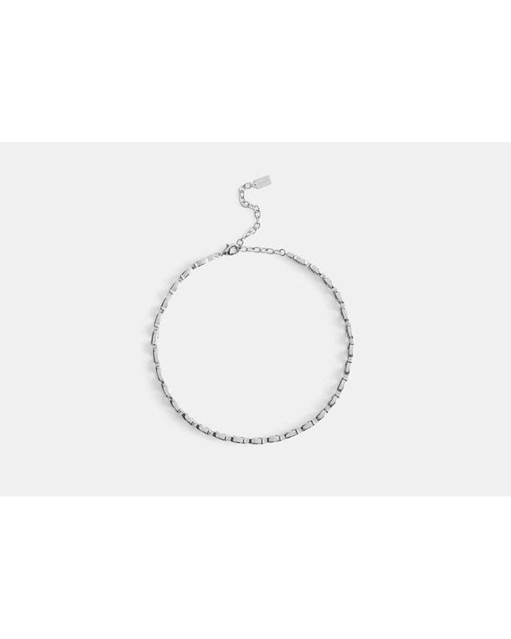 COACH Black Beveled Signature Link Chain Bracelet