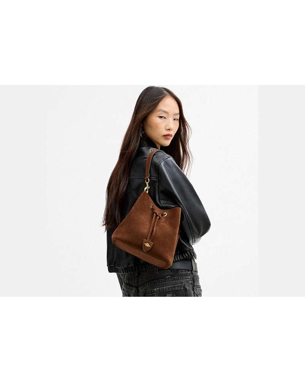 COACH Black Rowan Bucket Bag