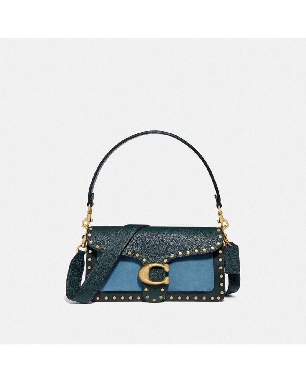 COACH Tabby Shoulder Bag 26 In Colorblock With Rivets in Blue Lyst