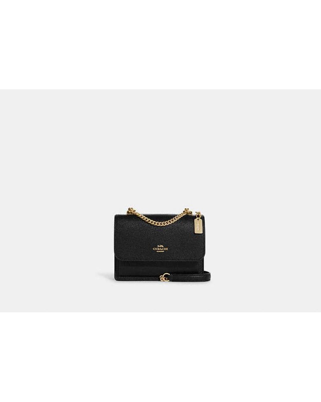 COACH Black Crossgrain Leather Crossbody Bag