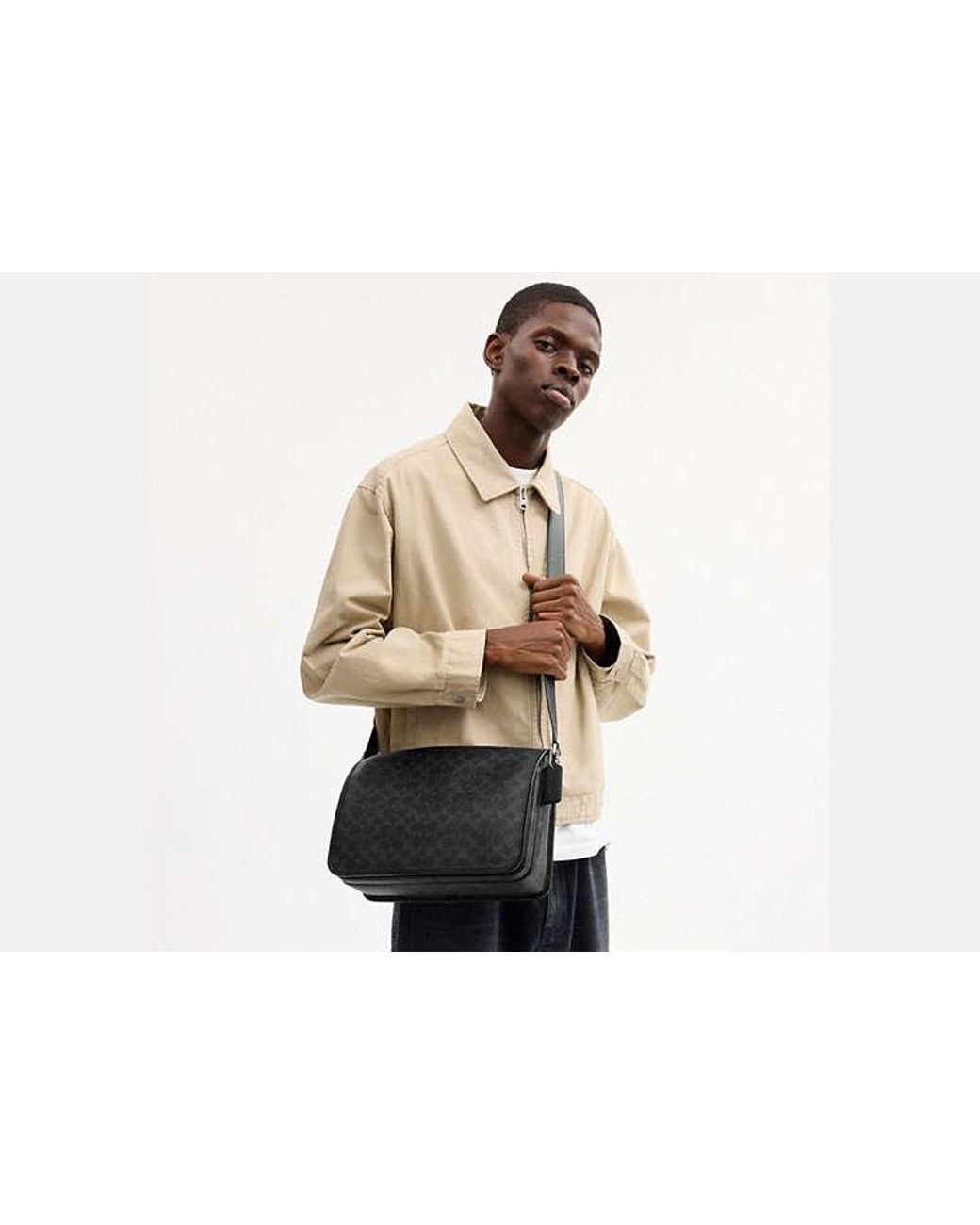 COACH Black Colby Messenger Bag 32 for men