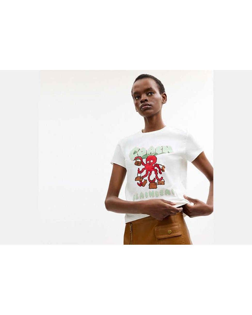 COACH Black Brain Dead Octopus 90S T-Shirt