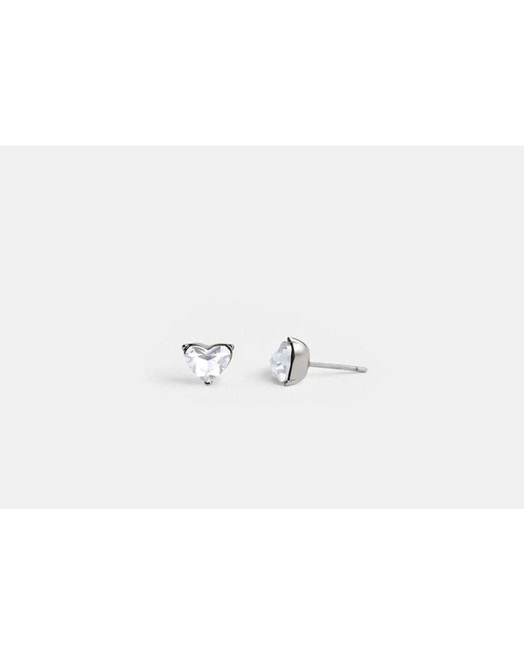 COACH Black Halo Heart Stud Earrings