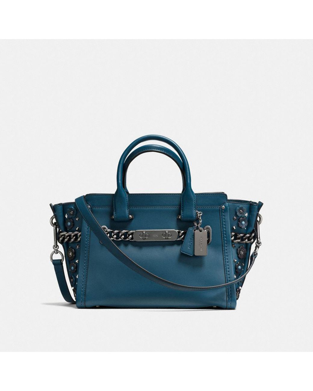 COACH Swagger 27 In Glovetanned Leather With Willow Floral Detail