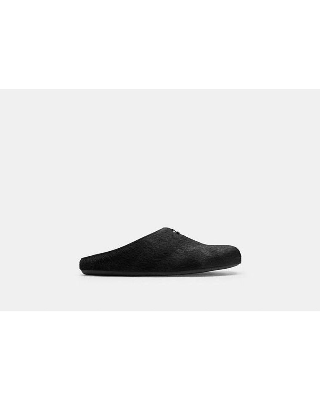 COACH Black Sculpted C Soft Mule Shoes