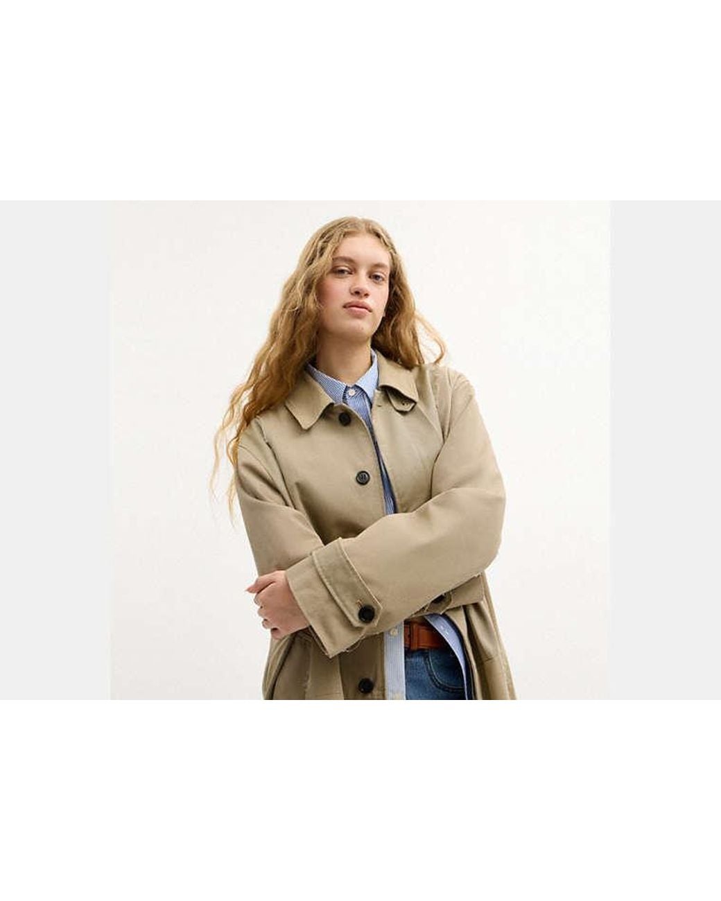COACH Natural Repurposed Cotton Trench Coat