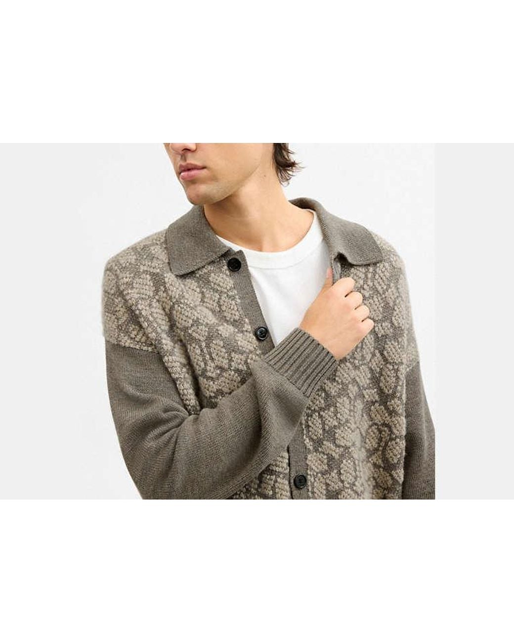 COACH Black Signature Cardigan for men