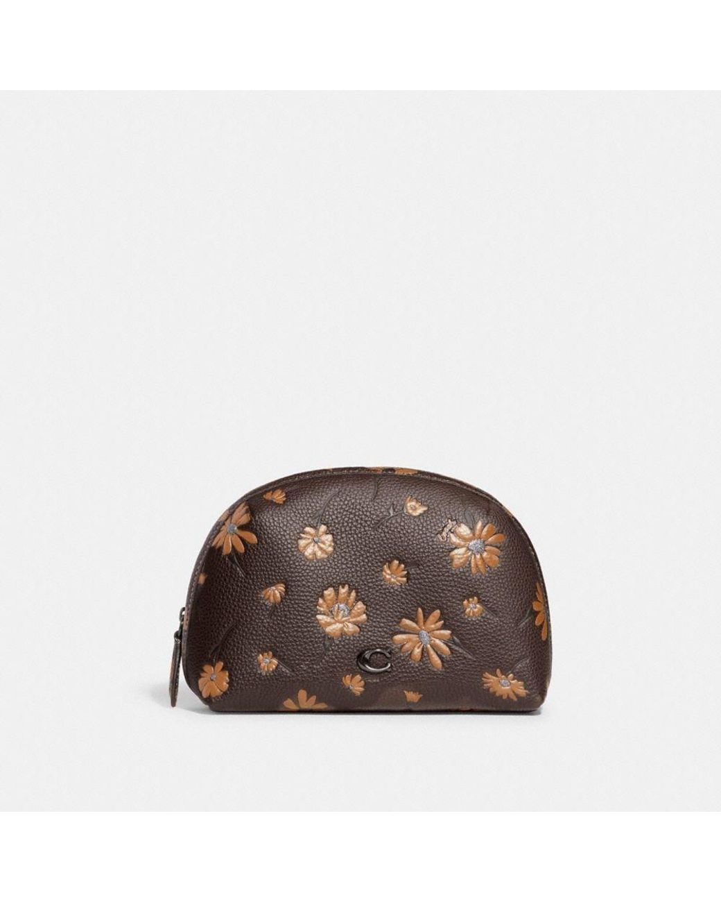 COACH Julienne Cosmetic Case 17 With Floral Print in Brown | Lyst