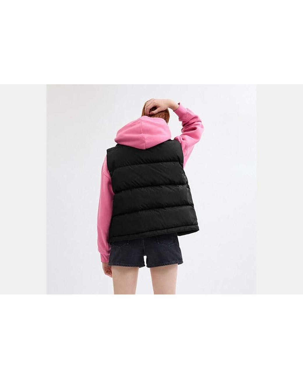 COACH Black Puffer Jacket Vest