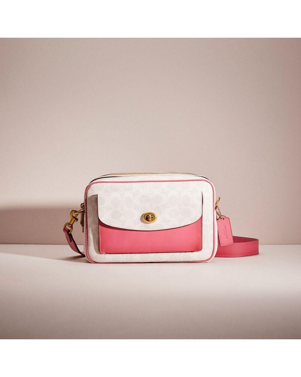 COACH Restored Cassie Camera Bag In Signature Canvas in Pink Lyst