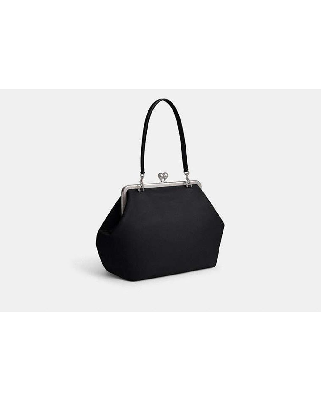 COACH Black Large Kisslock Frame Bag