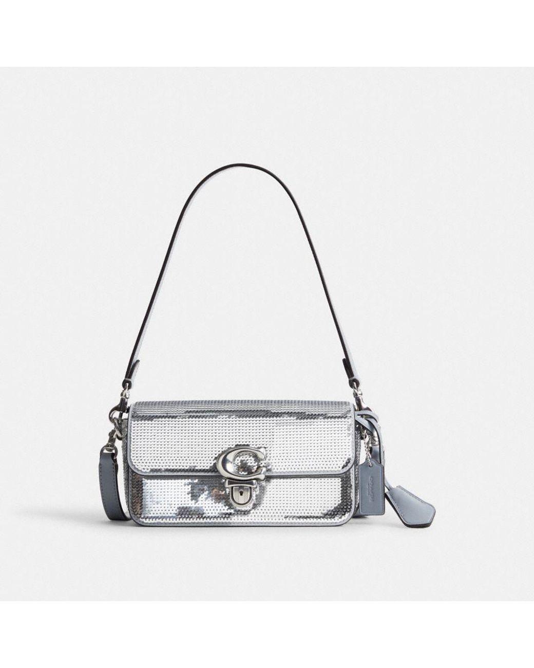 COACH Studio Baguette Bag With Sequins in White | Lyst