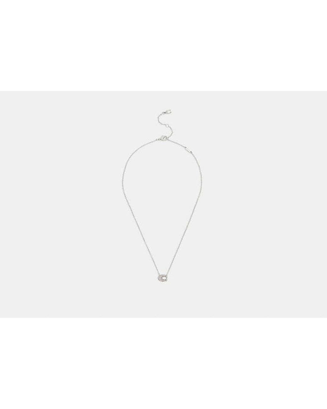 COACH Black Pavé C Necklace