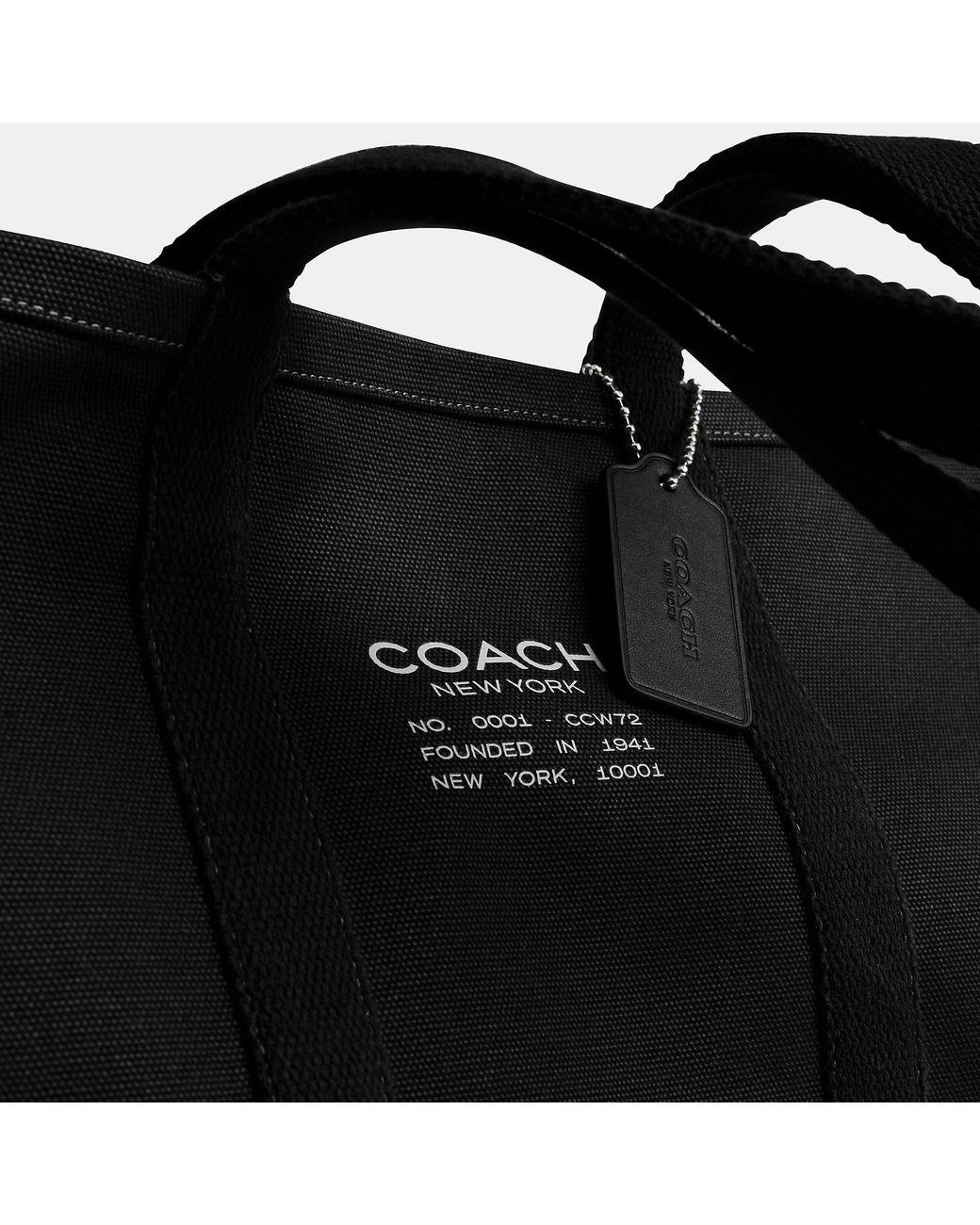 COACH Black Utility Tote for men