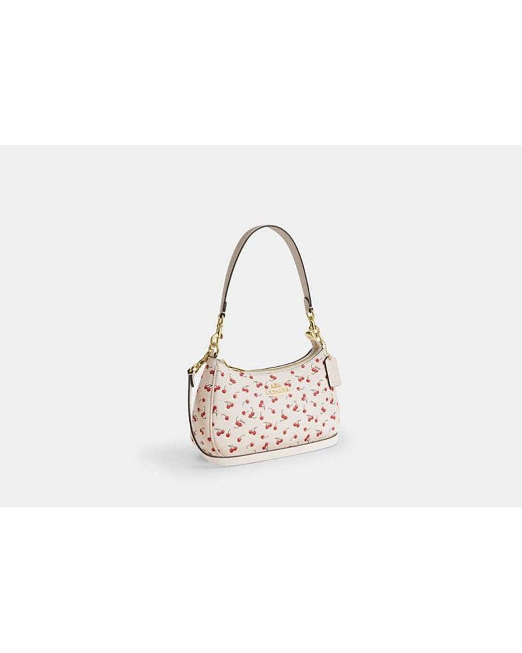 COACH Black Teri Shoulder Bag With Cherry Print