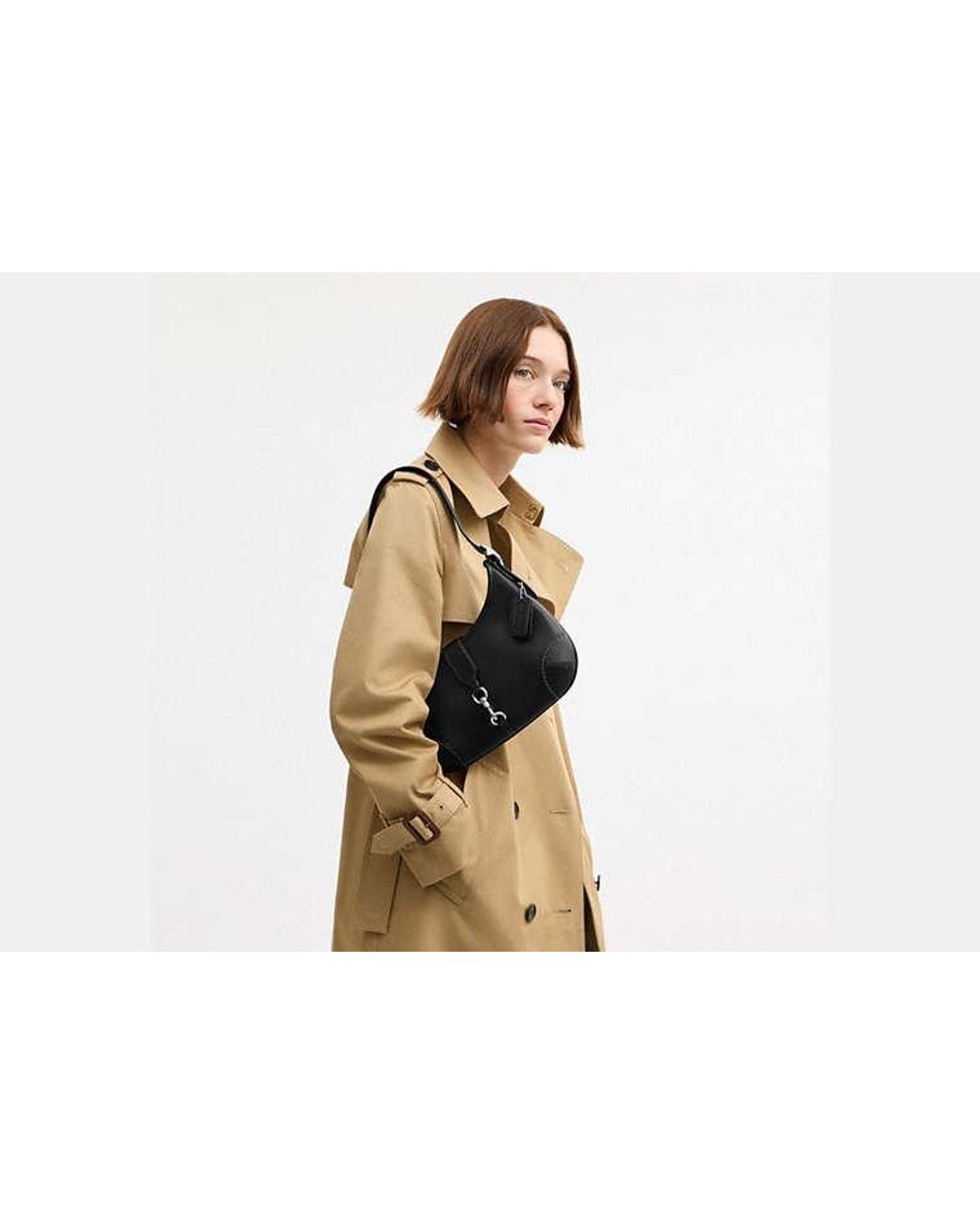COACH Black Hamptons Hobo Bag