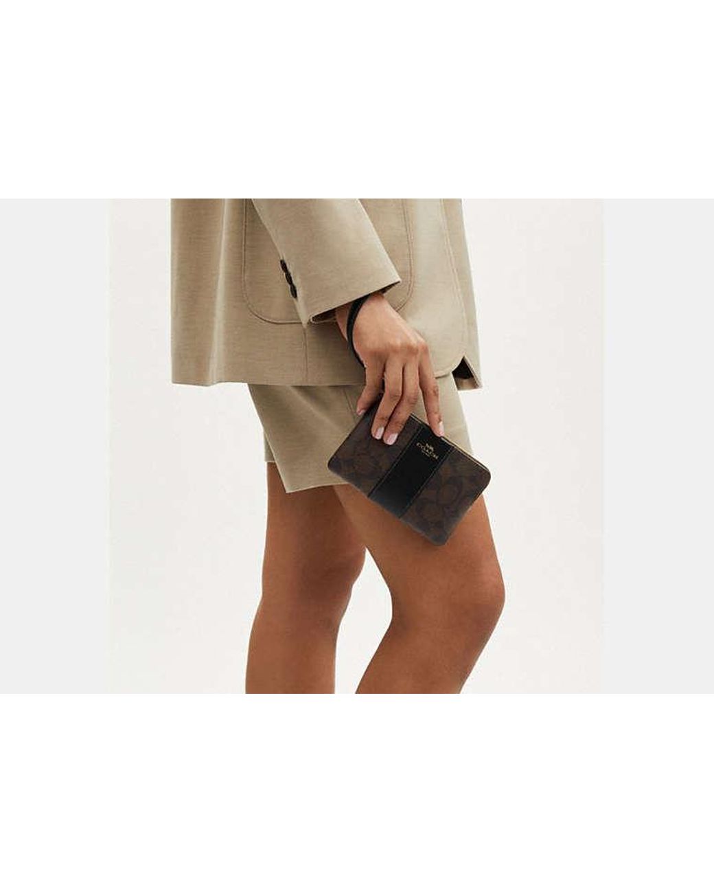 COACH Black Corner Zip Wristlet