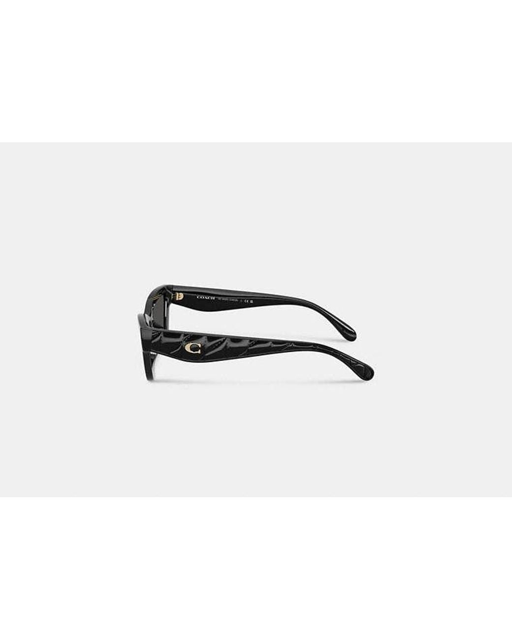 COACH Black Quilted Narrow Cat Eye Sunglasses