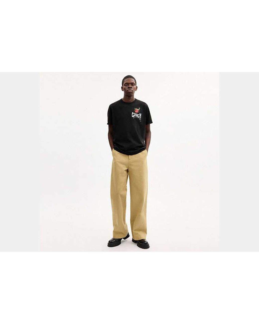 COACH Black Apple Classic T-Shirt for men