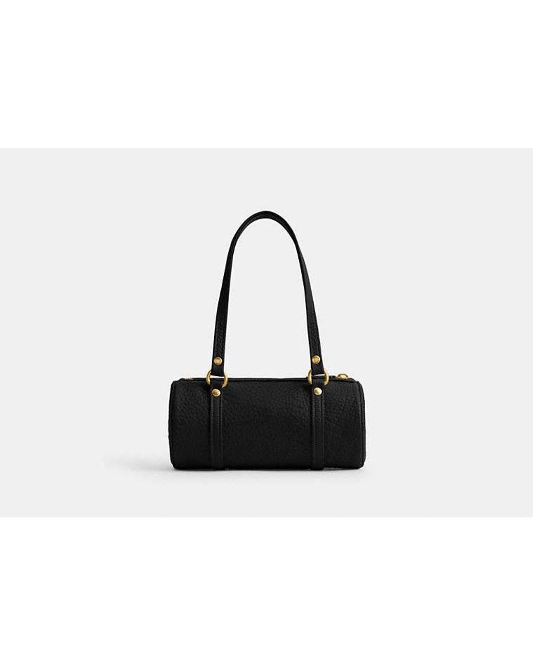 COACH Black Kisslock Barrel Bag 28