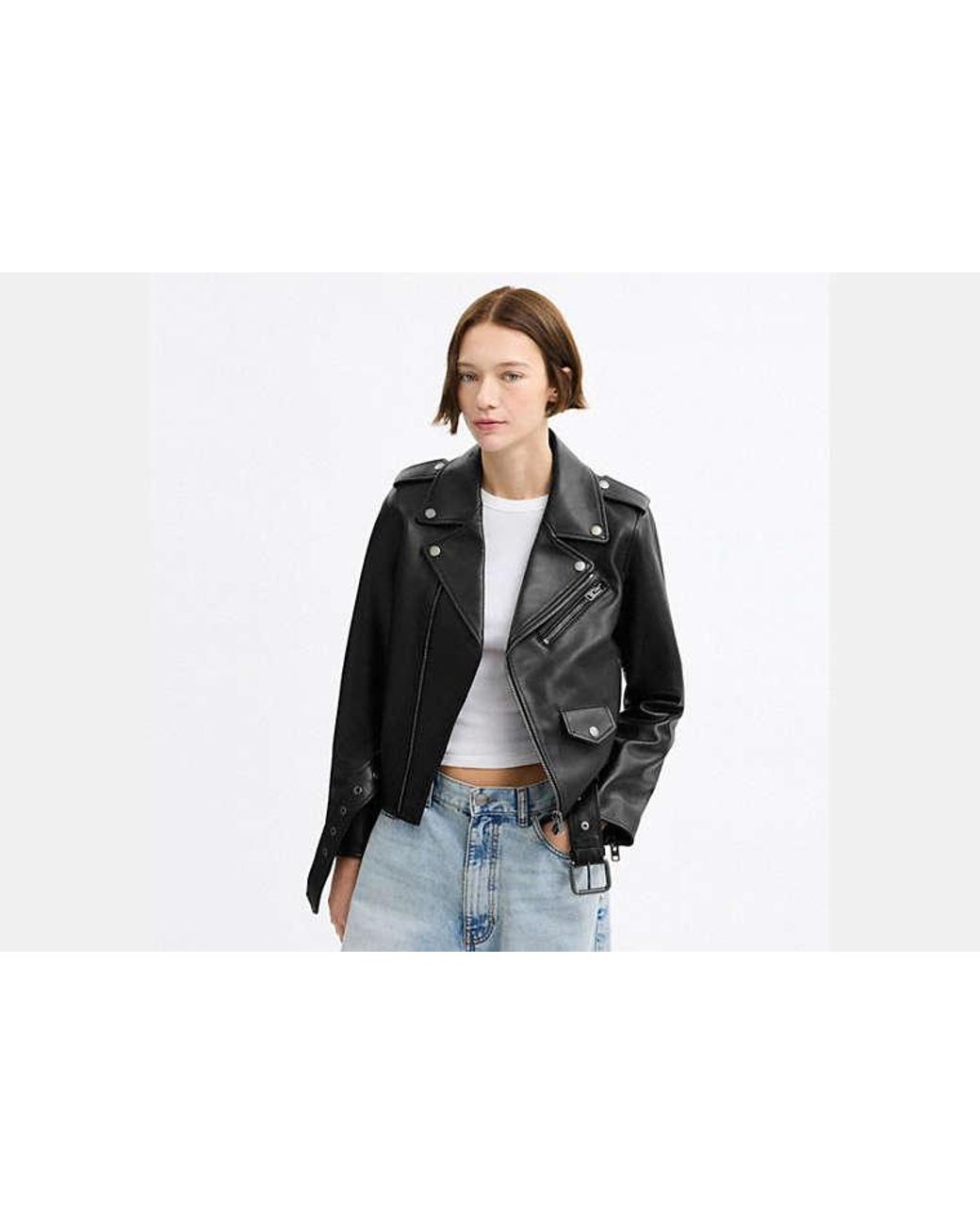 COACH Black Belted Moto Jacket