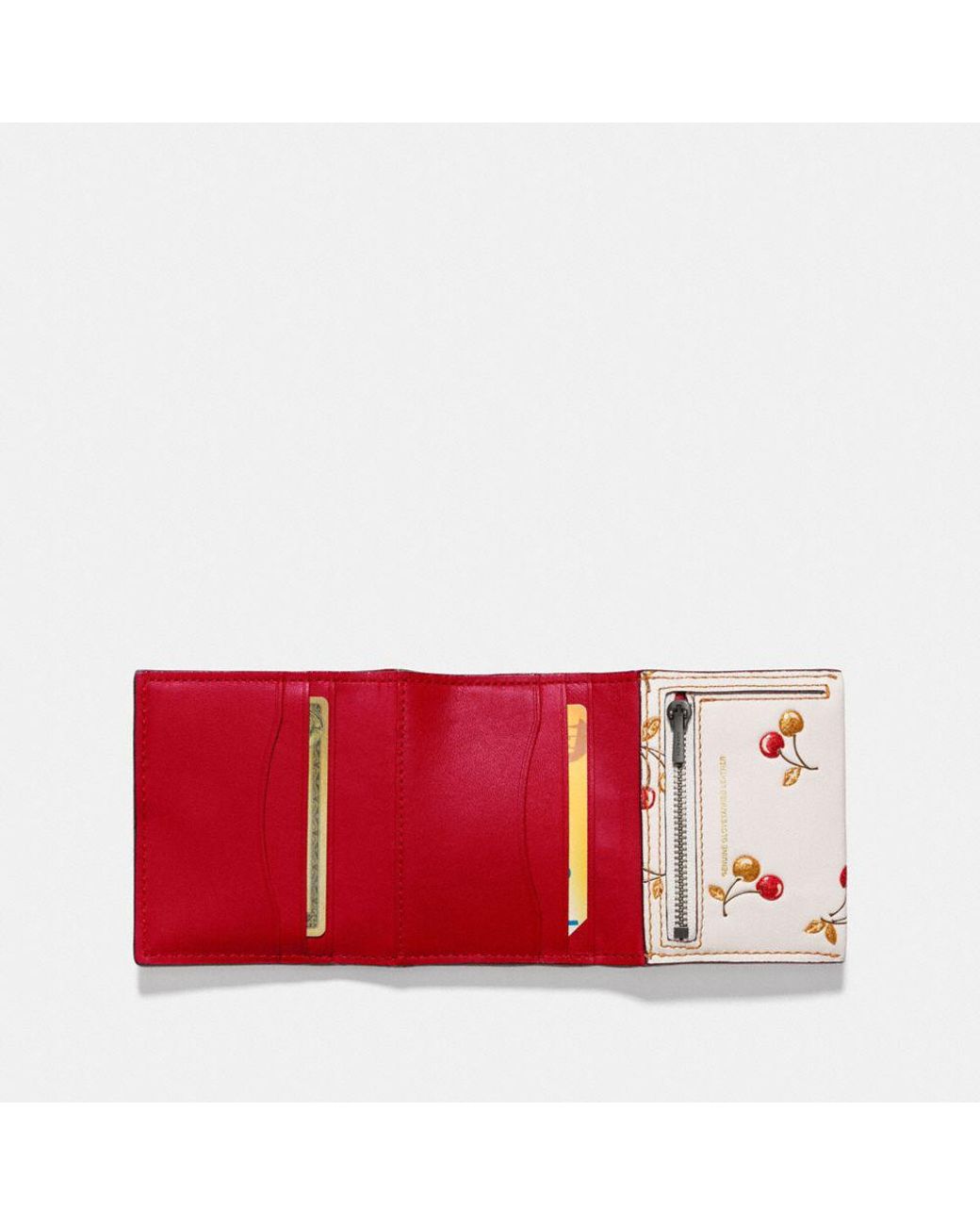 Coach small trifold wallet chalk 