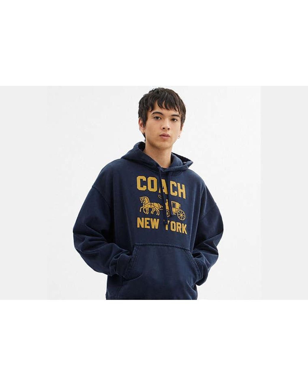 COACH Blue Horse And Carriage Hoodie