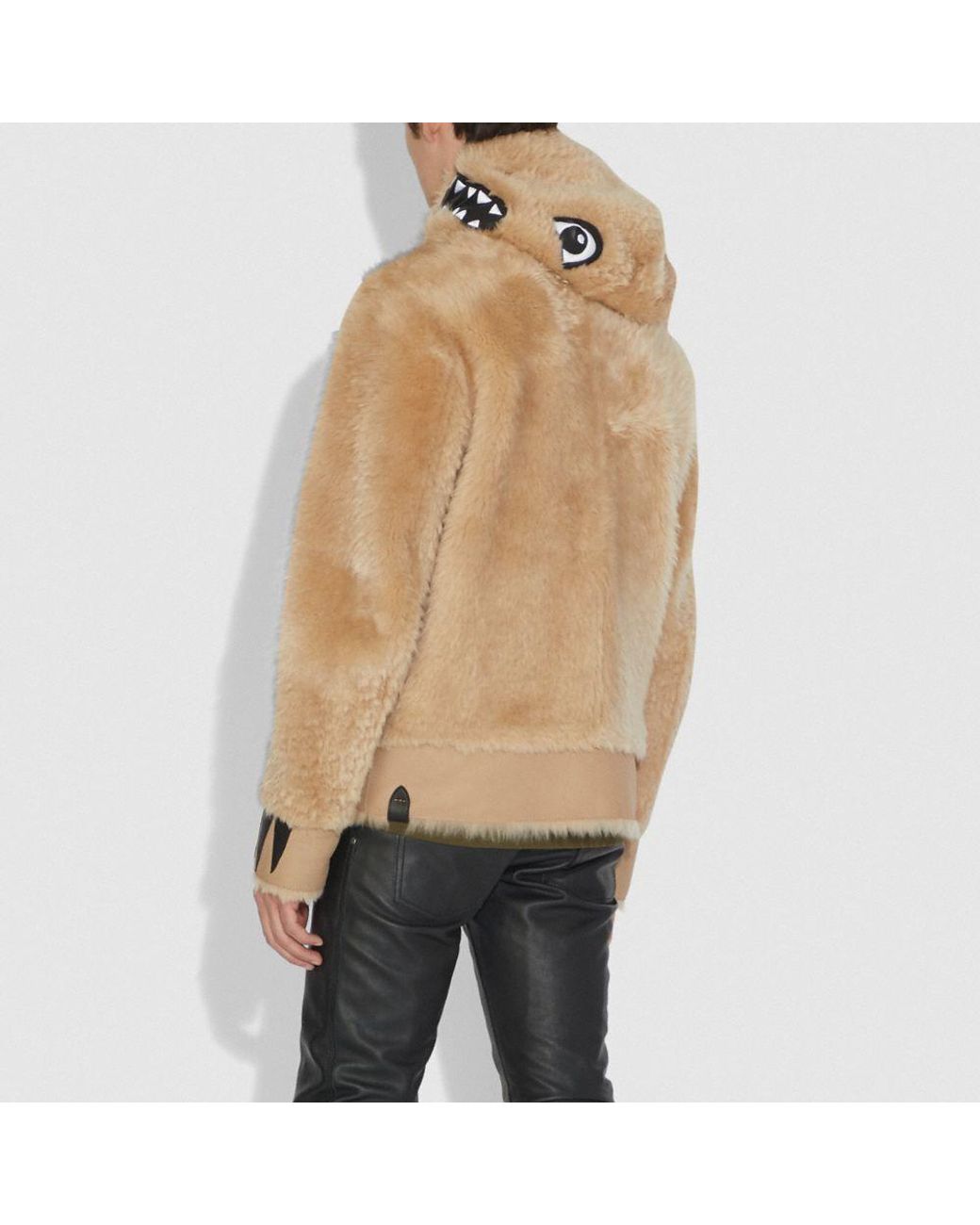 COACH Shearling Hoodie in Natural for Men Lyst