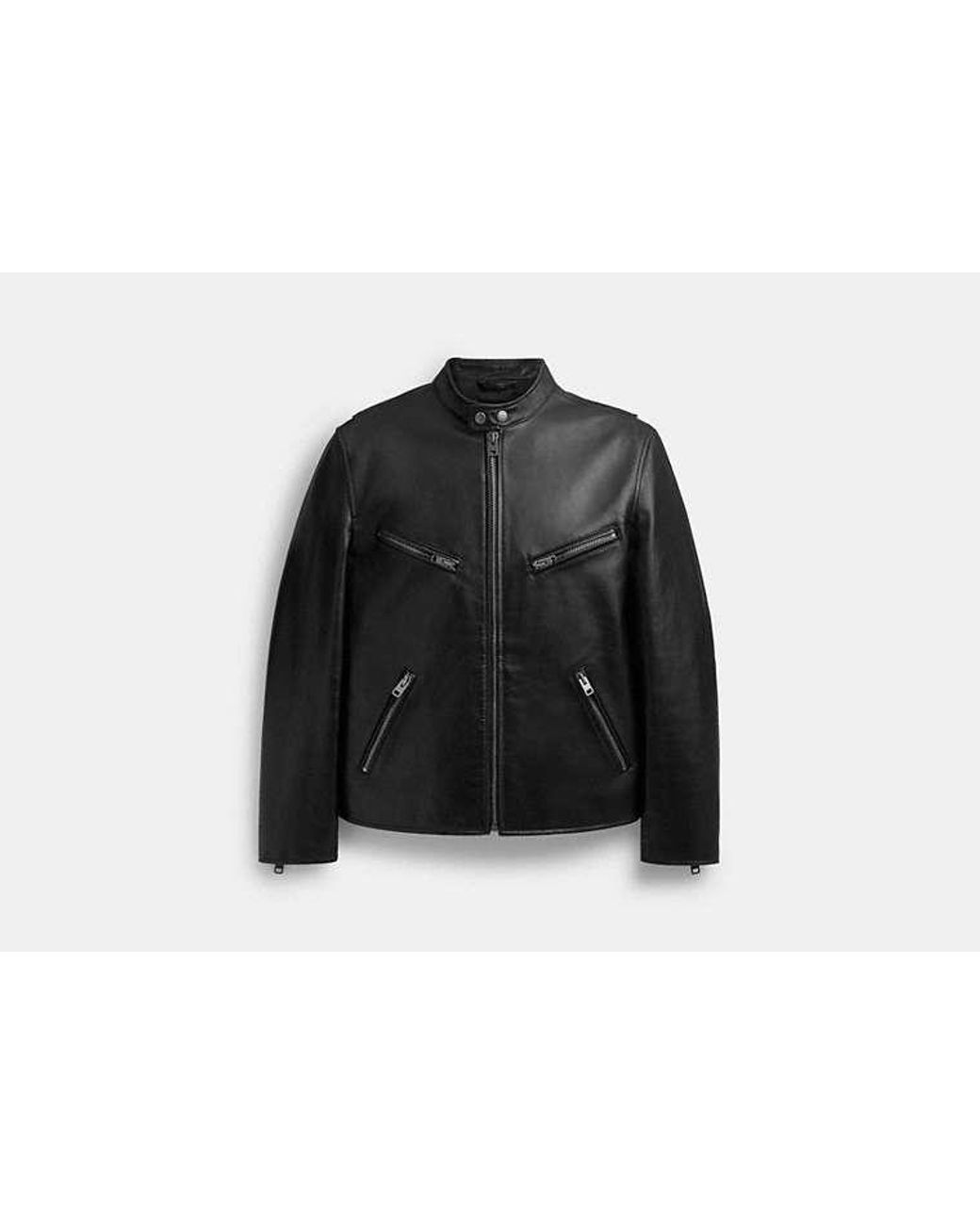 COACH Black Leather Racer for men