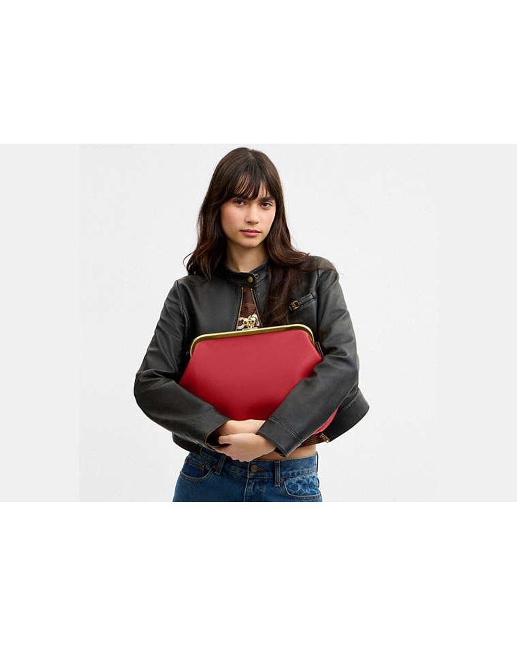 COACH Red Kisslock Frame Bag 27
