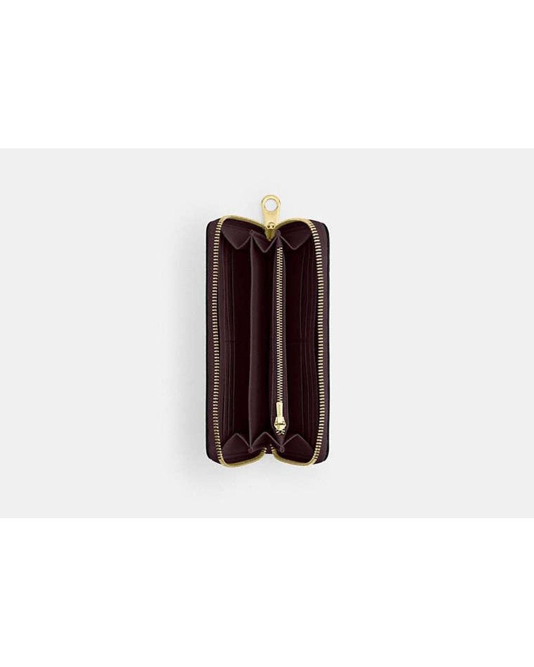 COACH Brown Long Zip Around Wallet