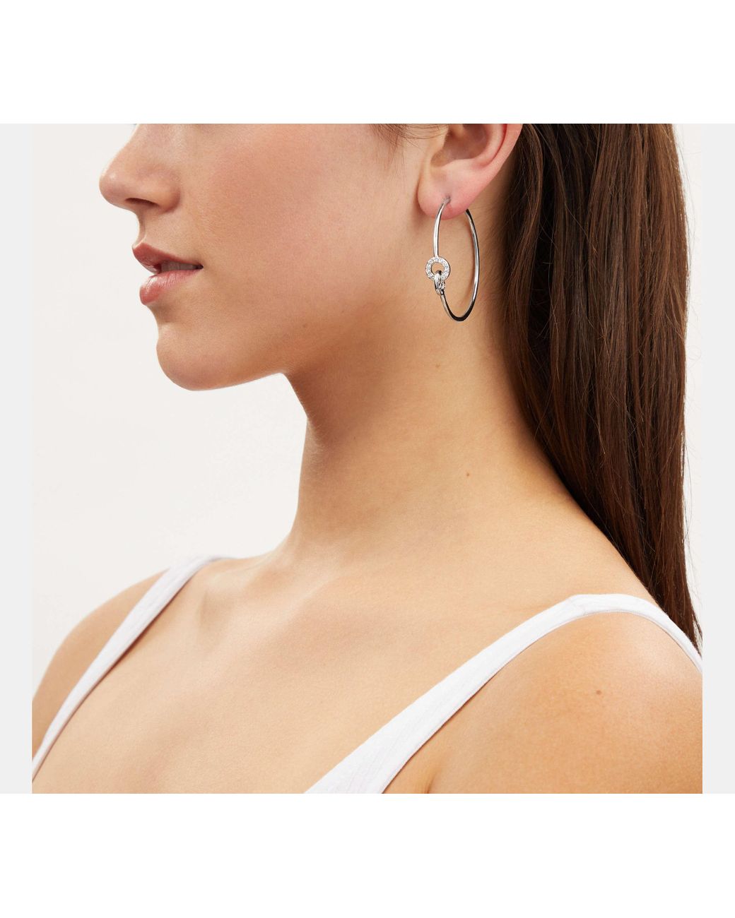 Coach silver hoop earrings online