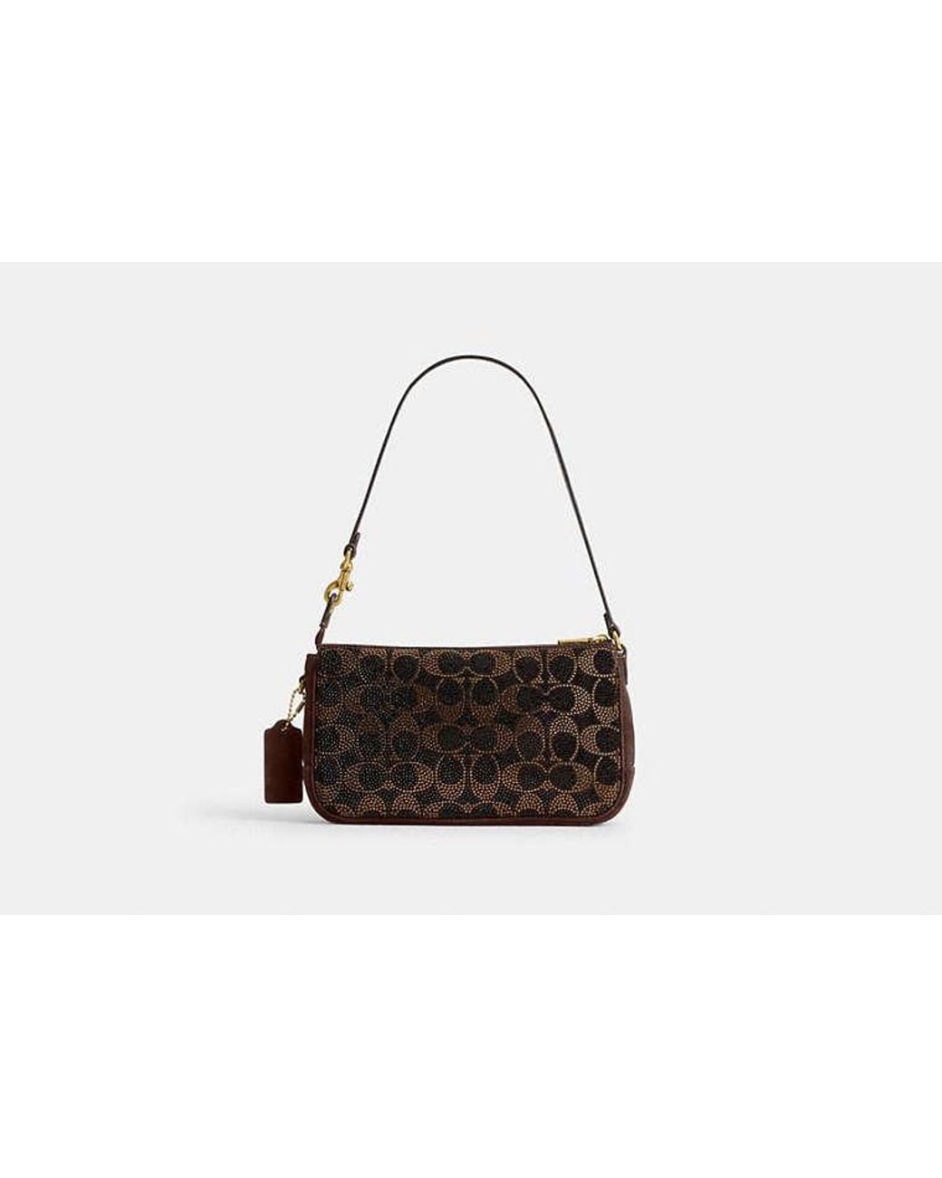COACH Black Plaza Bag With Crystal Signature