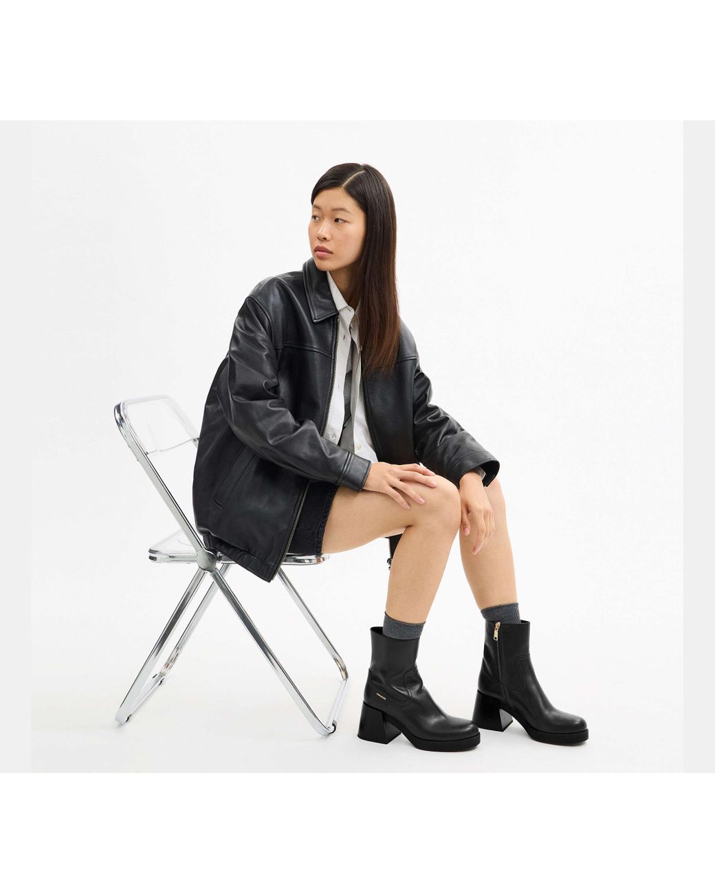 Stivale Con Tacco A Blocco di COACH in Black