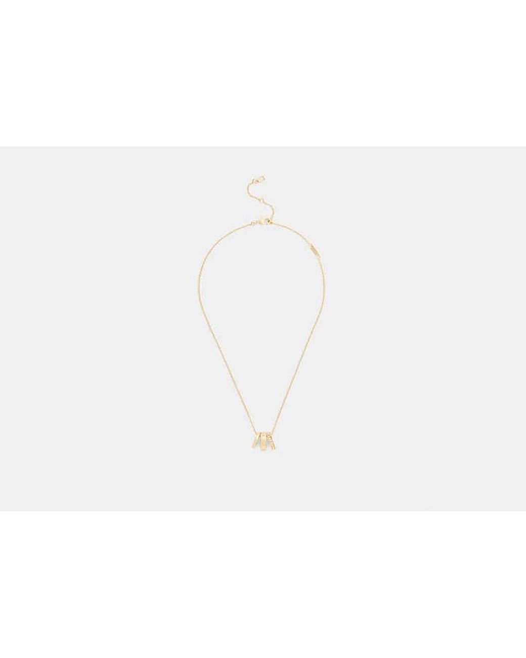 COACH Black Repeated C Rondelle Necklace