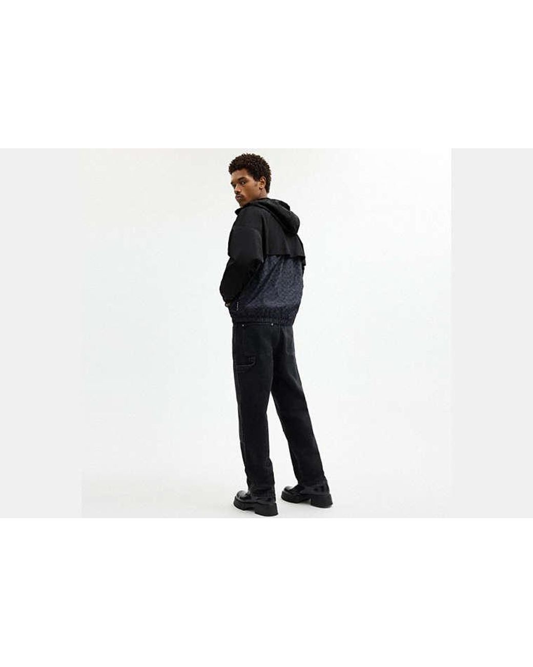 COACH Black Signature Windbreaker for men